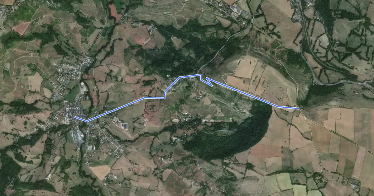 Маршрут Le Vallon de Clairvaux - Variante Point 2 на спутниковом снимке