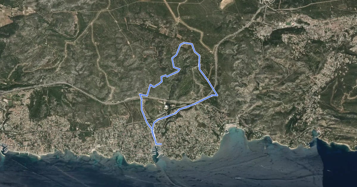 Маршрут Le Vallon de Jaume par les Grottes на спутниковом снимке