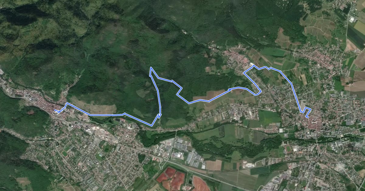 Маршрут Le vignoble entre Cernay et Thann на спутниковом снимке