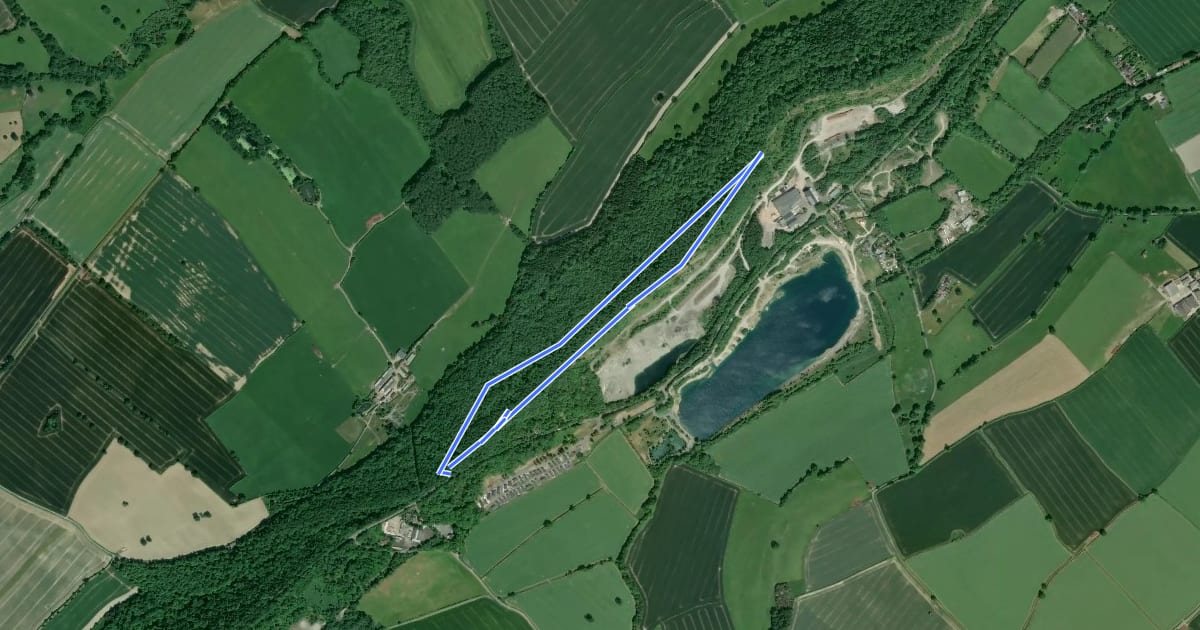 Маршрут Lea Quarry Walk, Wenlock Edge на спутниковом снимке