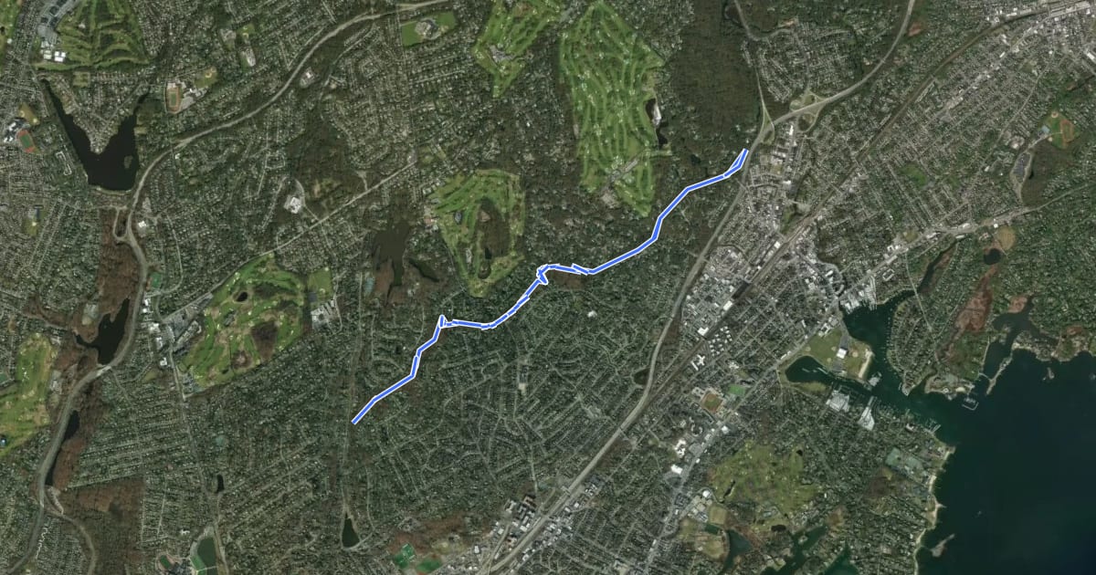 Маршрут Leatherstocking Trail на спутниковом снимке