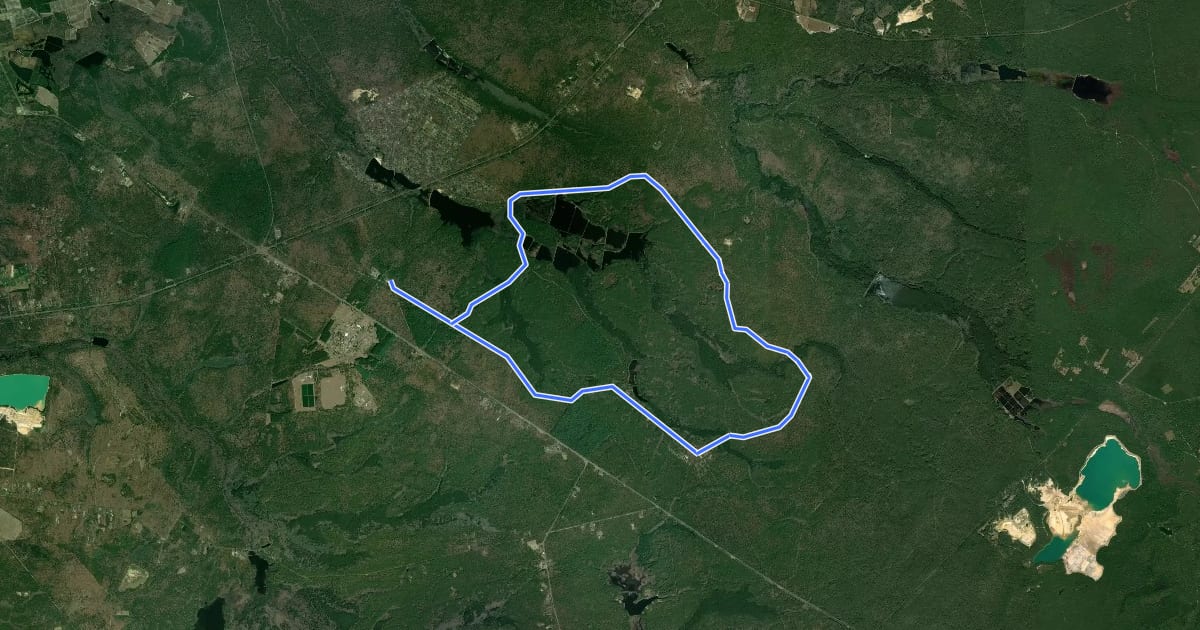 Маршрут Lebanon Trail (orange) на спутниковом снимке