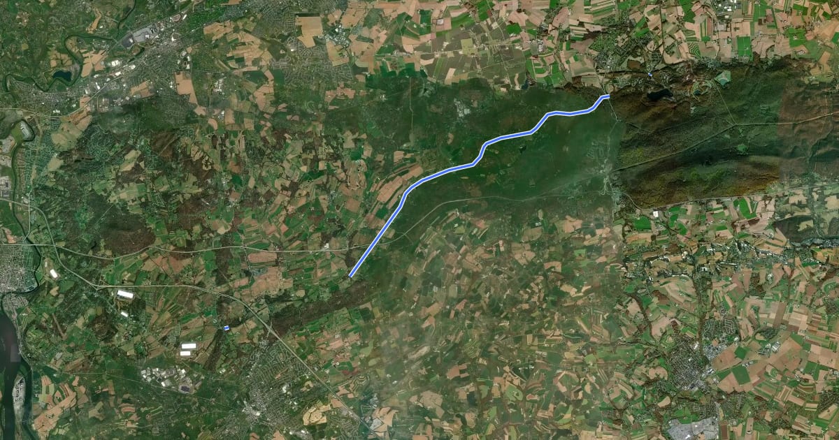 Маршрут Lebanon Valley + Conewago Trails на спутниковом снимке