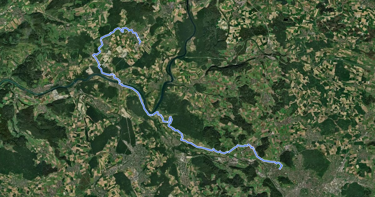 Маршрут Lebendiger Weinweg на спутниковом снимке