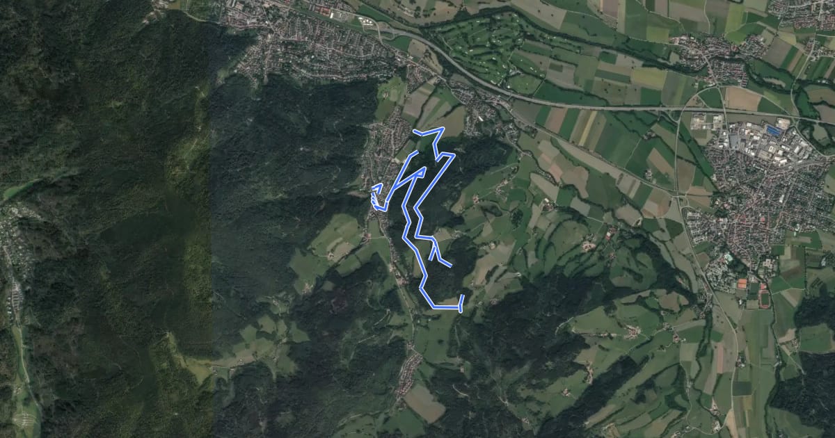 Маршрут Lebensraum Freiburg-Kappel - Kleiner Rundweg на спутниковом снимке