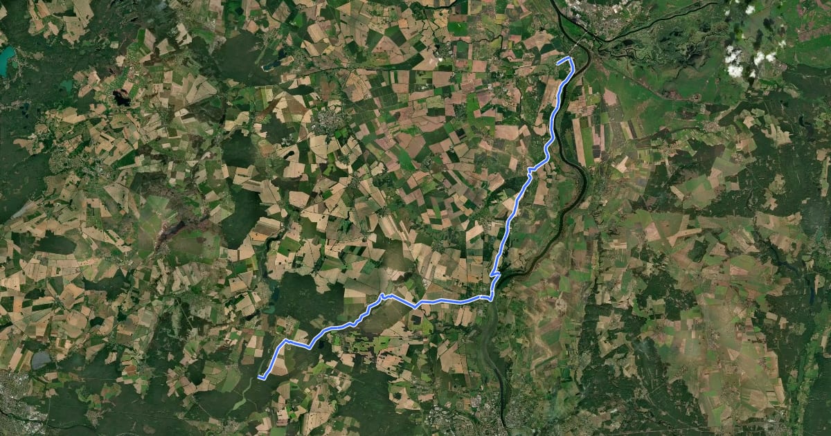 Маршрут Lebuser Landweg на спутниковом снимке