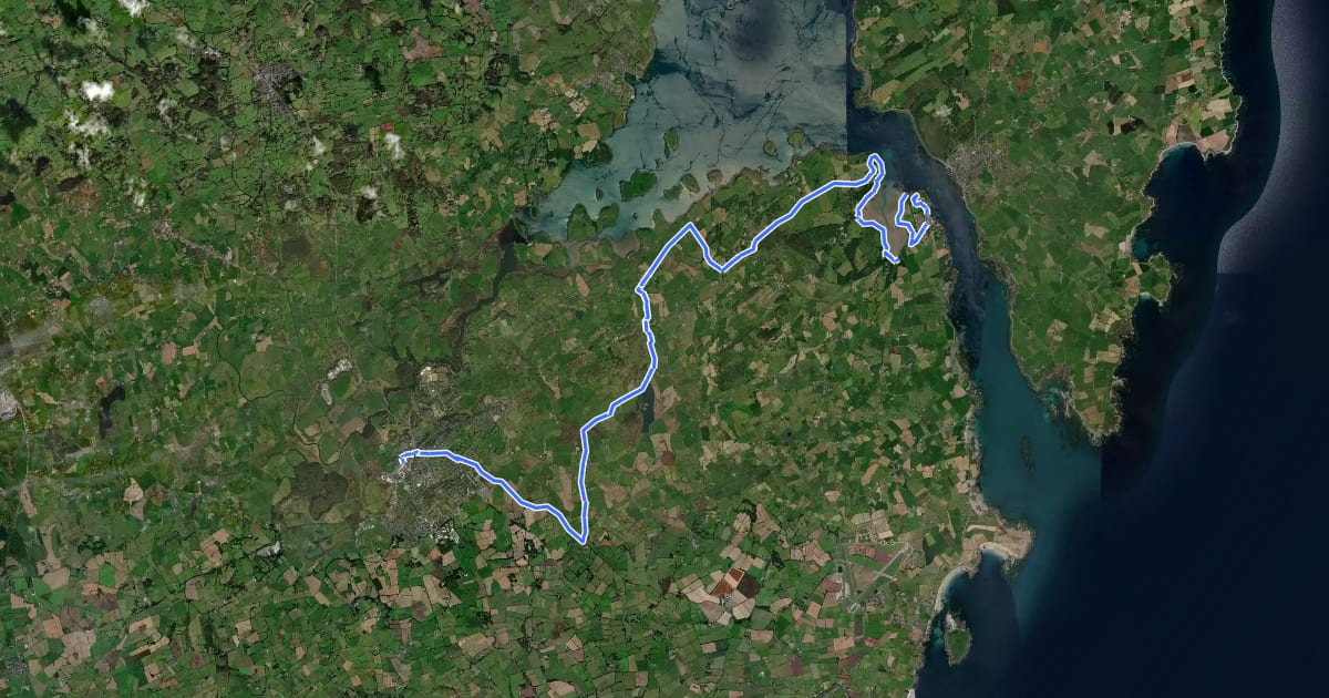 Маршрут Lecale Way на спутниковом снимке
