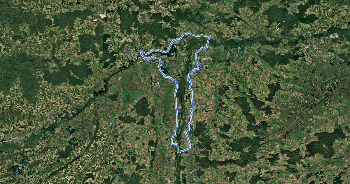 Маршрут Lech/Donau на спутниковом снимке