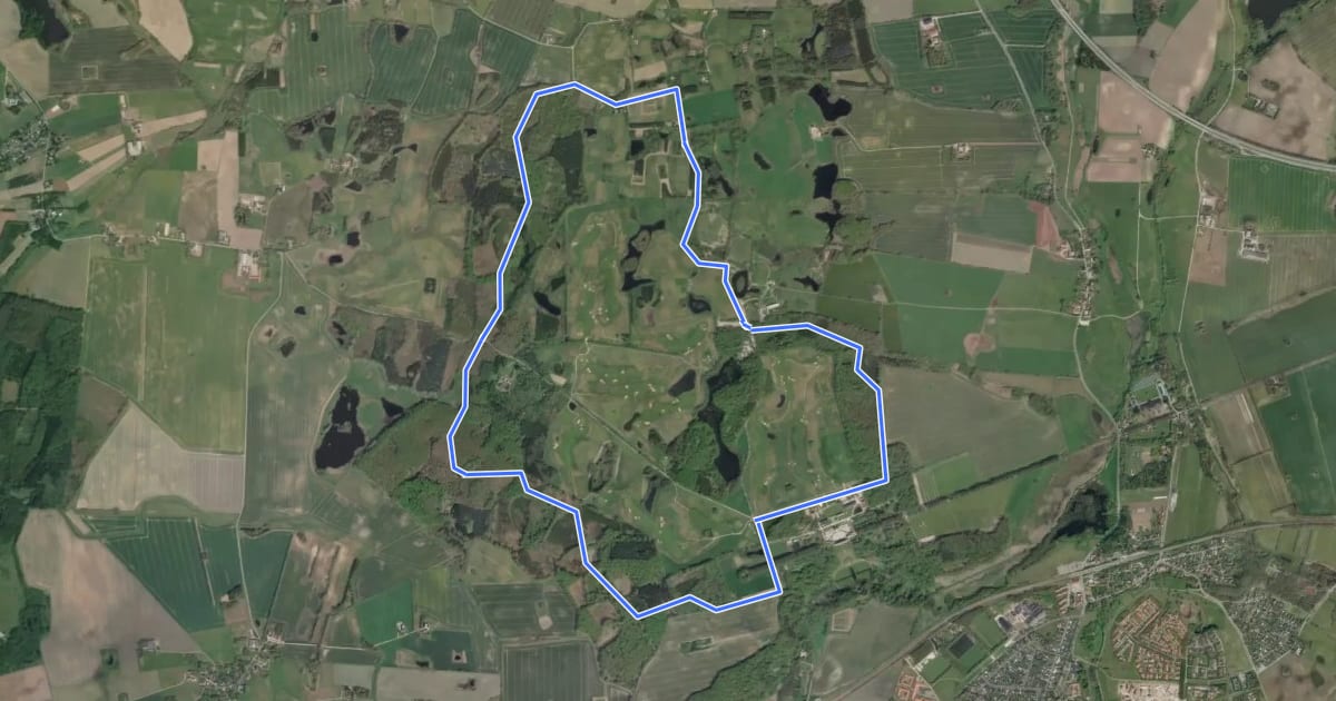 Маршрут Ledreborg Rundt на спутниковом снимке