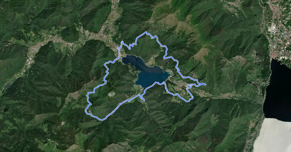 Маршрут Ledro Trek Medium на спутниковом снимке