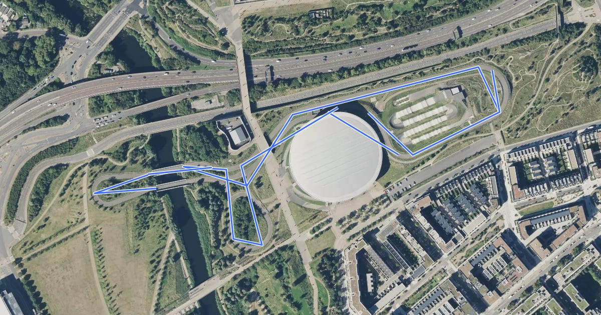 Маршрут Lee Valley VeloPark Road Circuit на спутниковом снимке