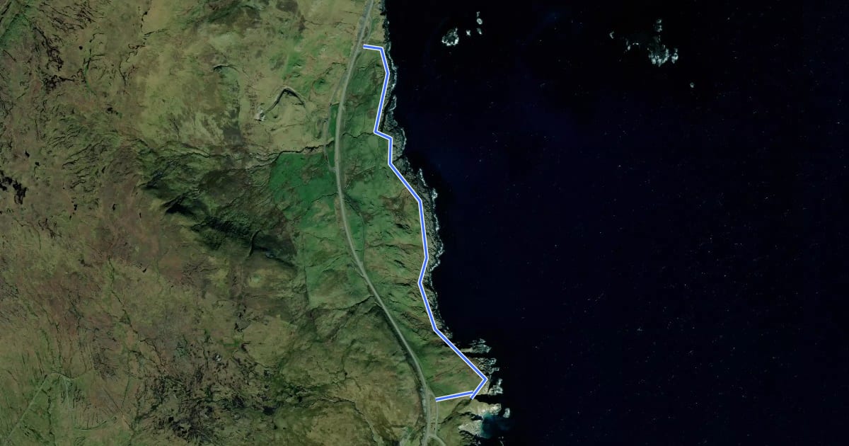 Маршрут Leebitton to Cunningsburgh на спутниковом снимке