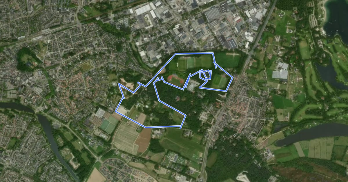 Маршрут Leemweg wandelroute - Geel 5 km на спутниковом снимке