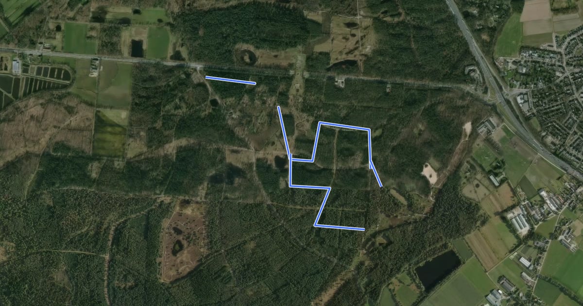 Маршрут Leenderbosroute на спутниковом снимке