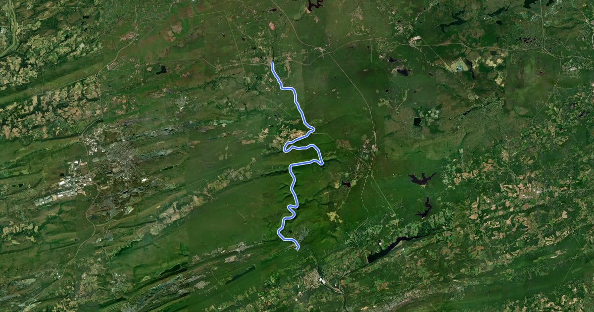 Маршрут Lehigh Gorge Trail на спутниковом снимке