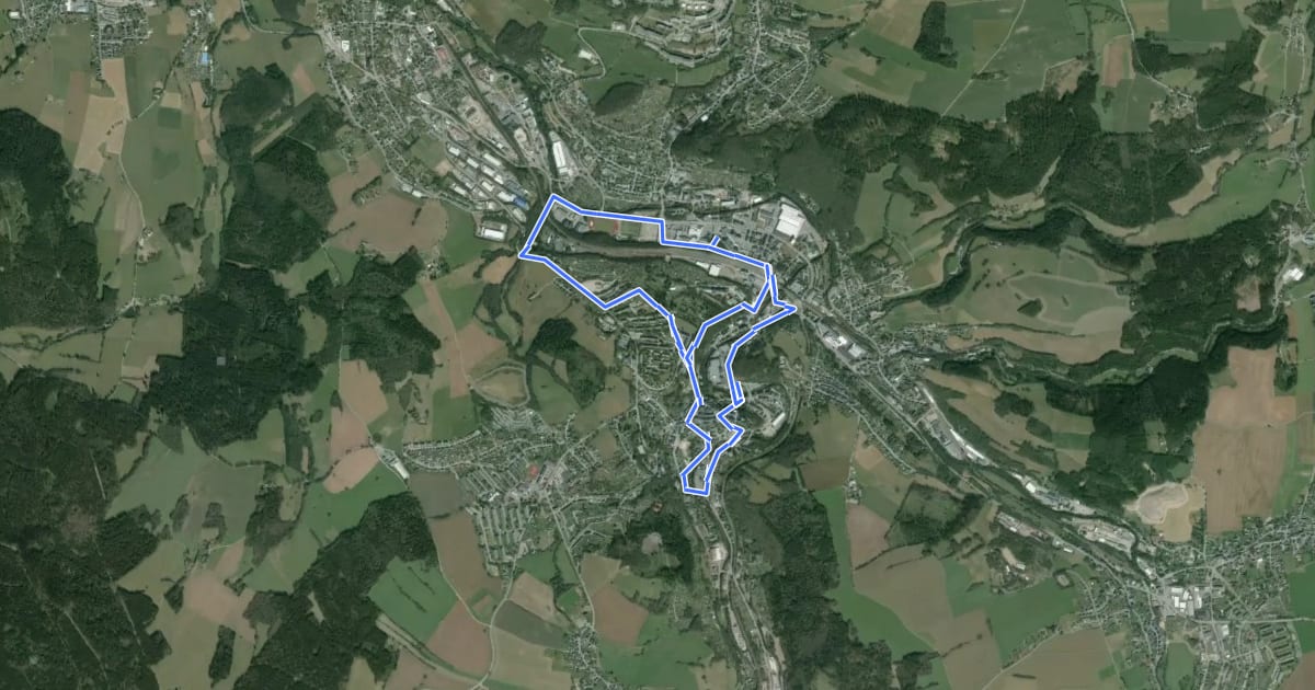 Маршрут Lehrpfad Alte Eisenbahn in Schwarzenberg на спутниковом снимке