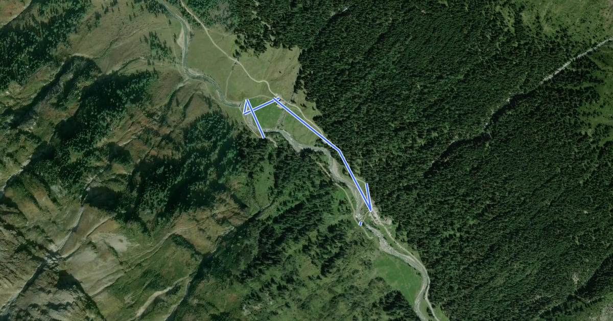 Маршрут Lehrweg Oberhauser Zirbenwald на спутниковом снимке