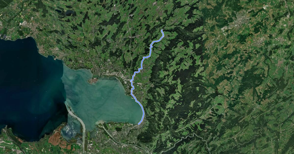 Маршрут Leiblachtal Route на спутниковом снимке