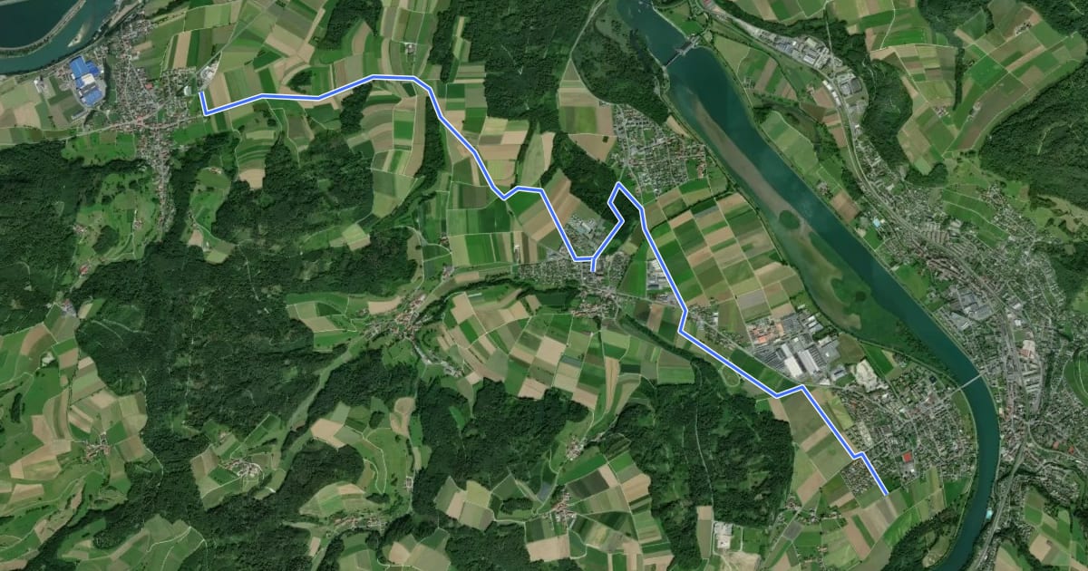 Маршрут Leibstadt-Kleindöttingen на спутниковом снимке