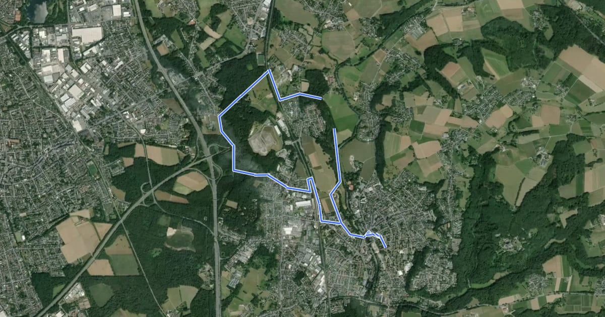 Маршрут Leichlingen Stadtpark Rundweg A2 на спутниковом снимке