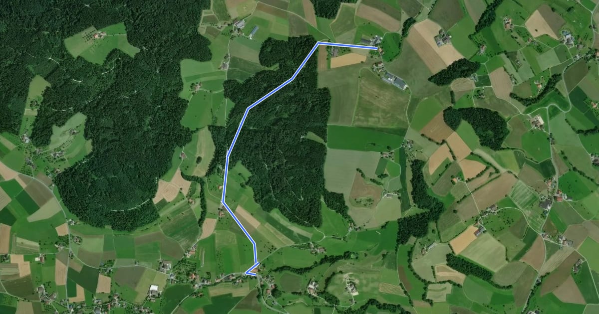 Маршрут Leidenberg - Oberdorf на спутниковом снимке