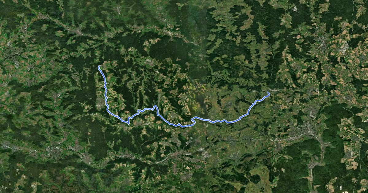 Маршрут Leintalradweg на спутниковом снимке