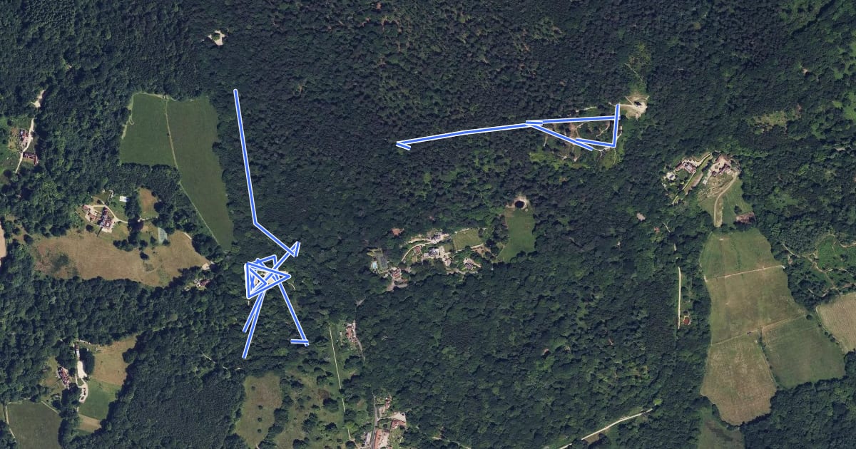 Маршрут Leith Hill '50 things' Trail, Leith Hill на спутниковом снимке