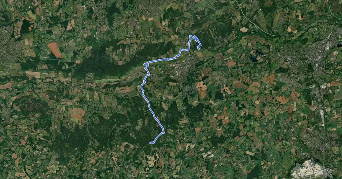 Маршрут Leith Hill Greenway на спутниковом снимке