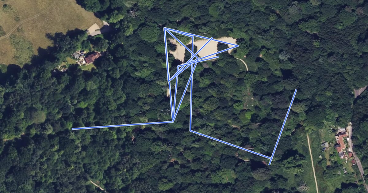 Маршрут Leith Hill Rhododendron Wood Walk, Leith Hill на спутниковом снимке