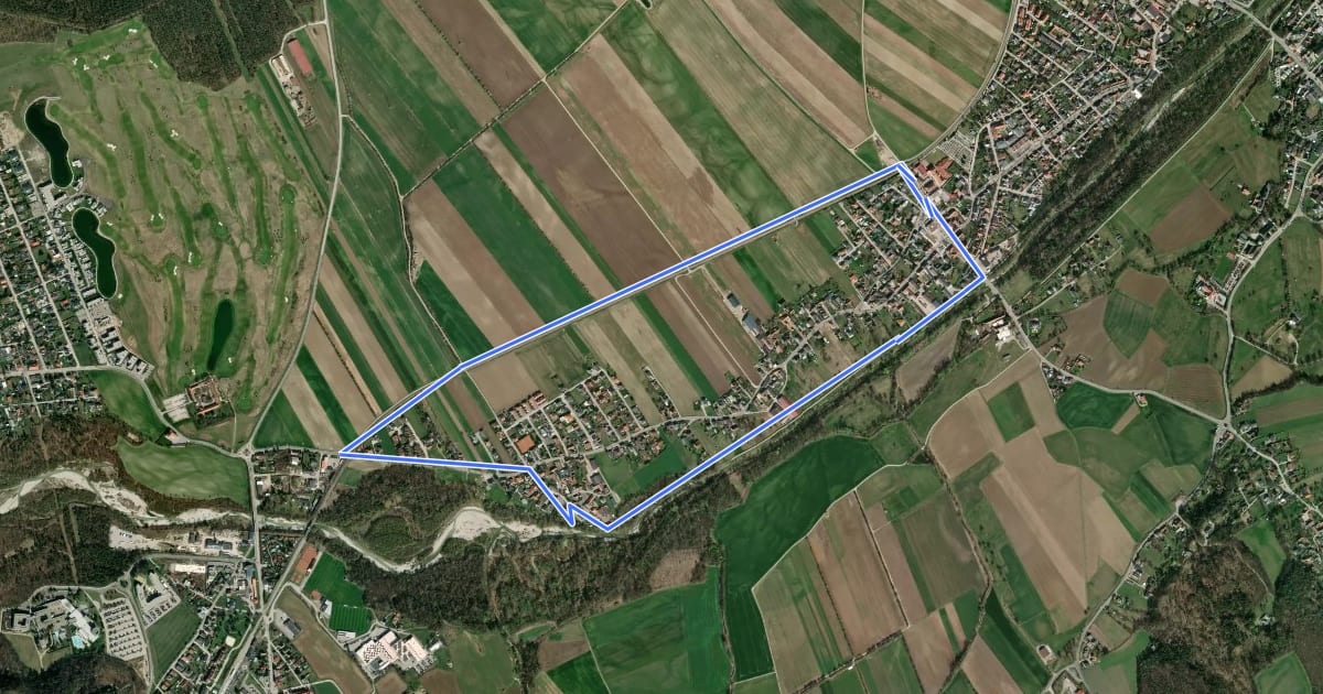 Маршрут Leitha Ursprung Runde (Lanzenkirchen) на спутниковом снимке