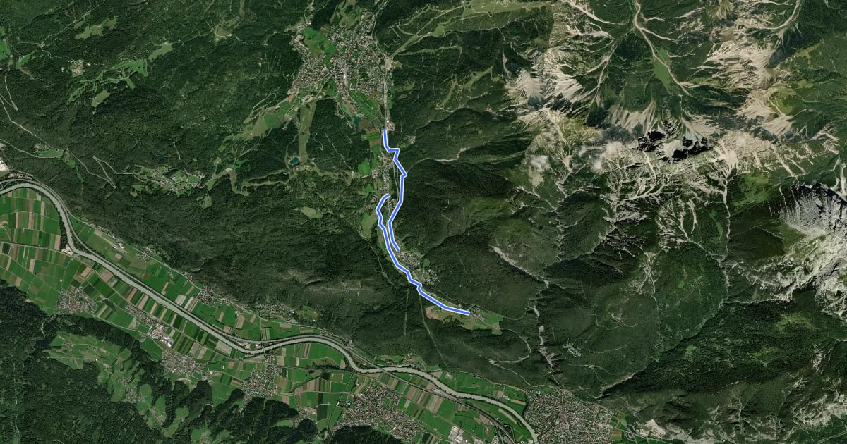 Маршрут Leithen - Seefeld на спутниковом снимке