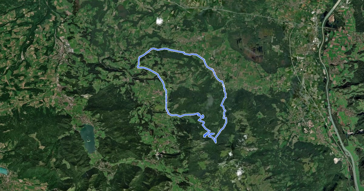 Маршрут Leitzachtal - Jenbachtal - Auerberg на спутниковом снимке