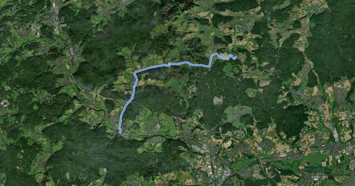Маршрут Lemptalradweg на спутниковом снимке
