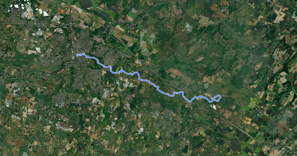 Маршрут Len Valley Walk на спутниковом снимке