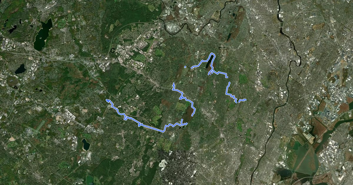 Маршрут Lenape Trail на спутниковом снимке