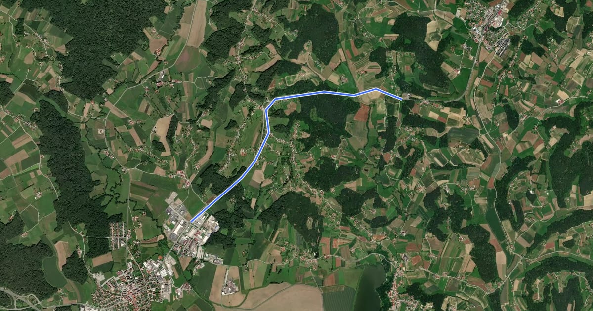 Маршрут Lendava - Benedikt на спутниковом снимке