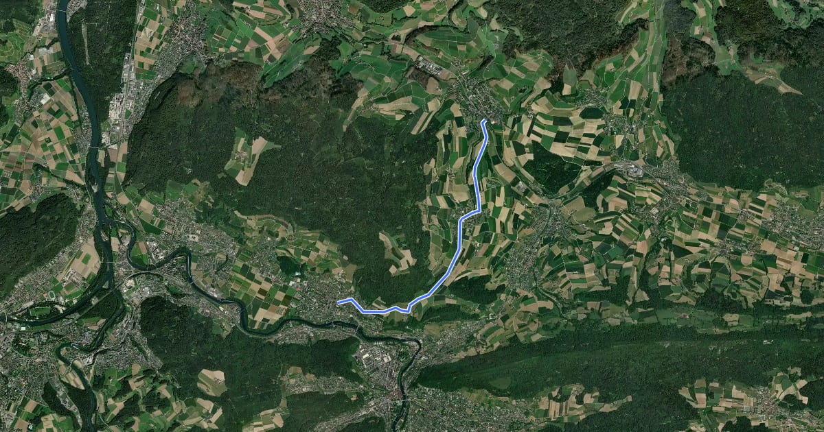 Маршрут Lengnau-Obersiggenthal на спутниковом снимке