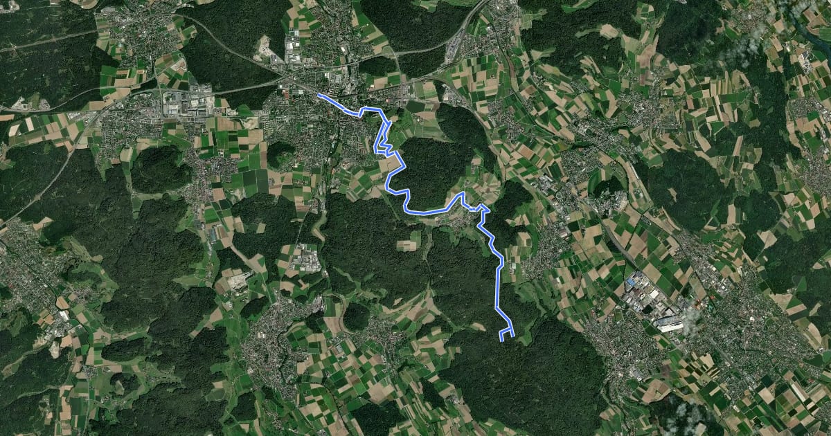 Маршрут Lenzburg - Ammerswil - Grossmoos на спутниковом снимке