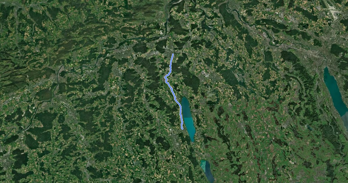 Маршрут Lenzburg - Beinwil am See на спутниковом снимке