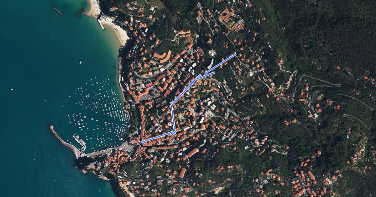 Маршрут Lerici (Via Cavour) - Narbostro на спутниковом снимке