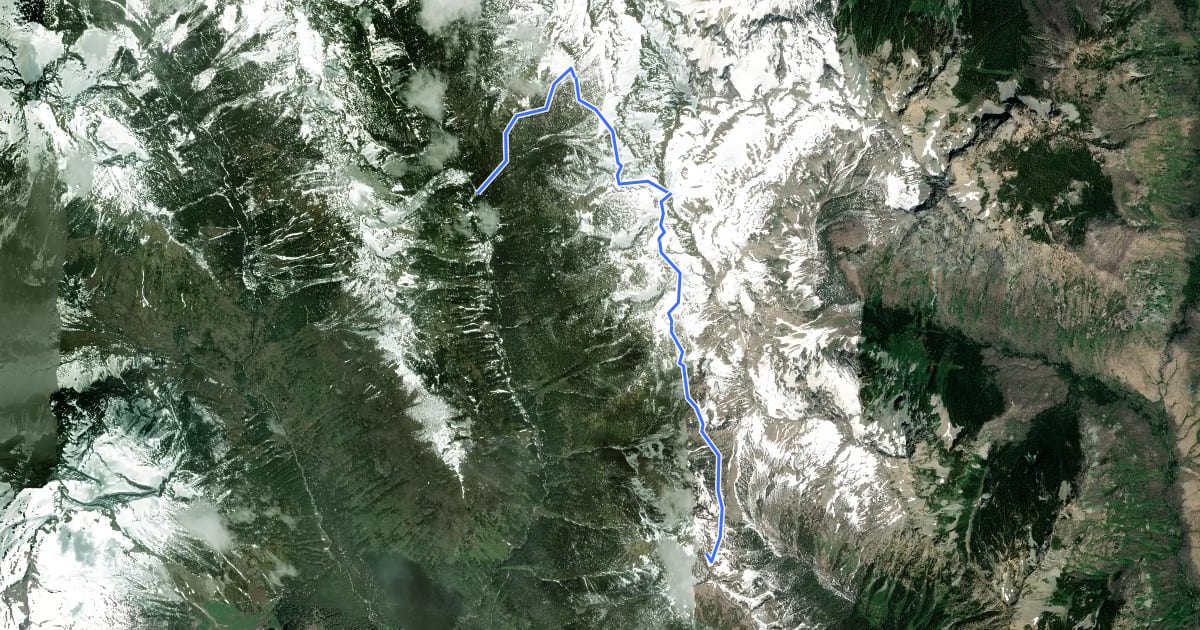 Маршрут Leroy High Route Trail на спутниковом снимке