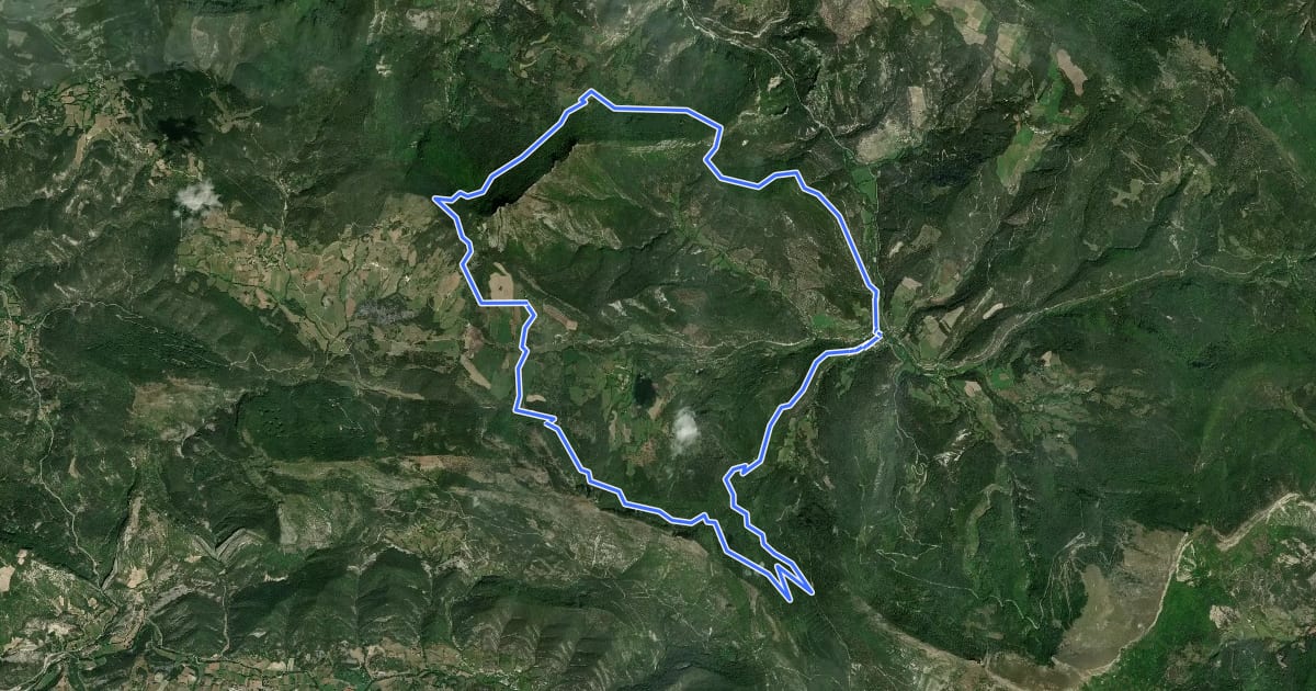 Маршрут Les 3 cols на спутниковом снимке