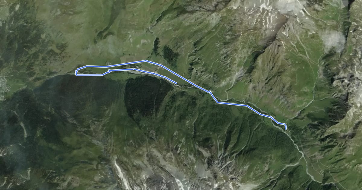 Маршрут Les 4 hameaux du vallon classé de Champagny le Haut на спутниковом снимке