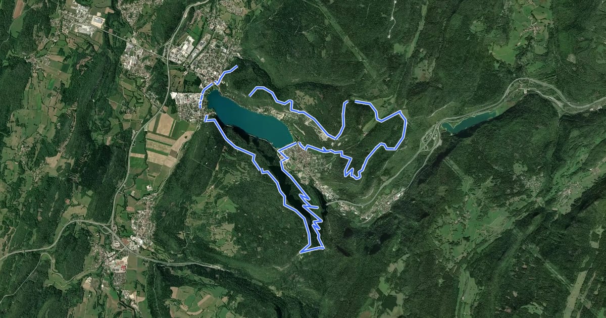 Маршрут Les Balcons du Lac de Nantua на спутниковом снимке