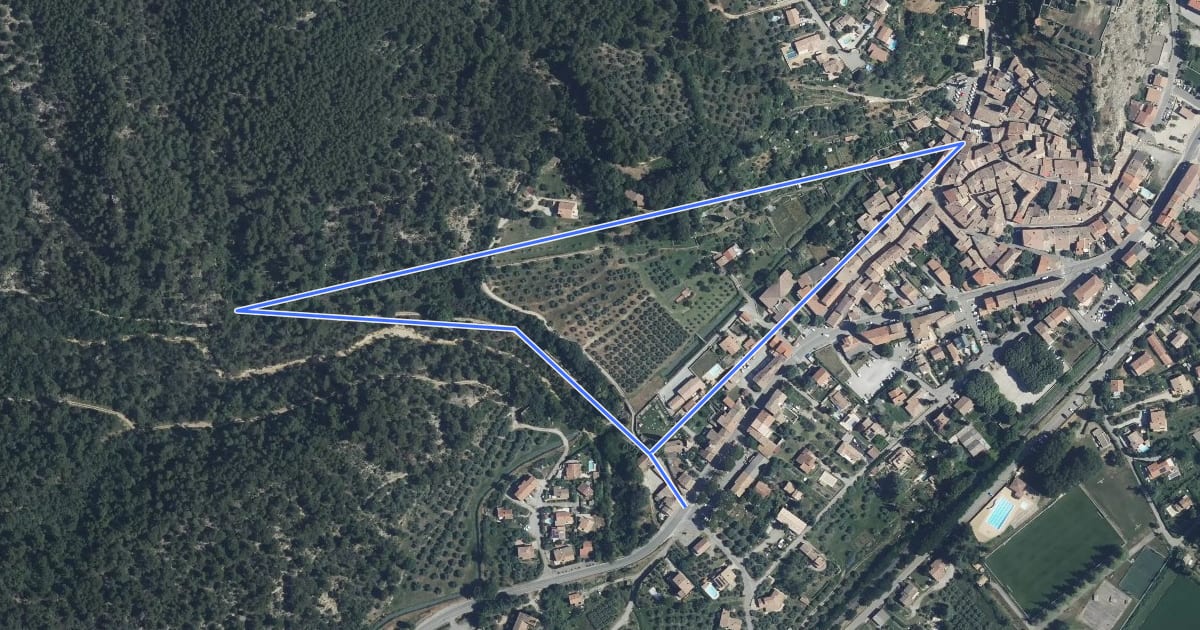 Маршрут Les Bancau du Champ de Gau на спутниковом снимке