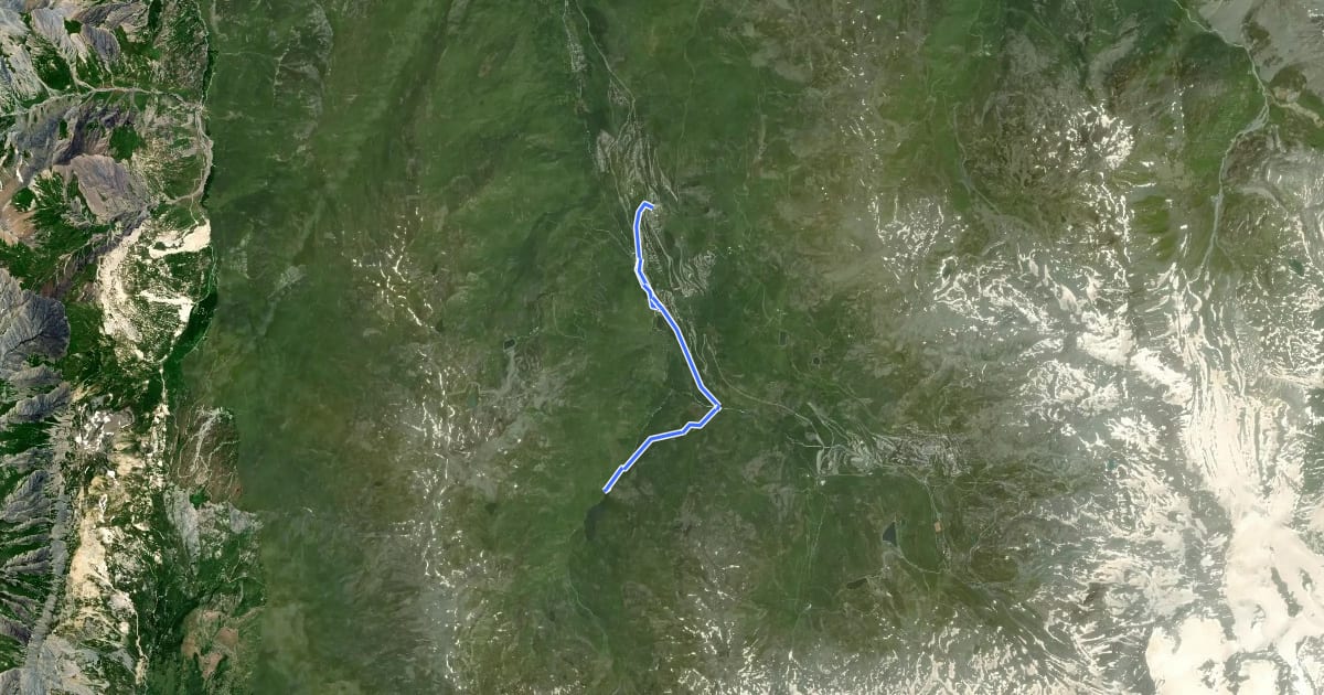 Маршрут Les Belleville (Lac du Lou) на спутниковом снимке