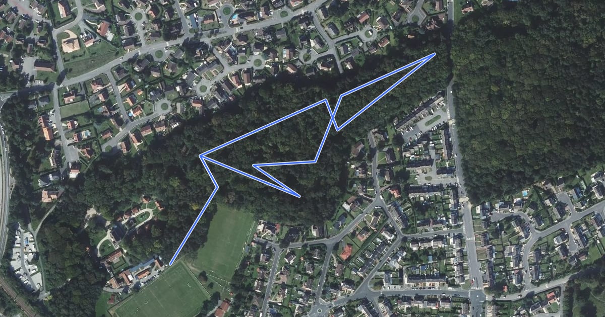 Маршрут Les Bergeries на спутниковом снимке