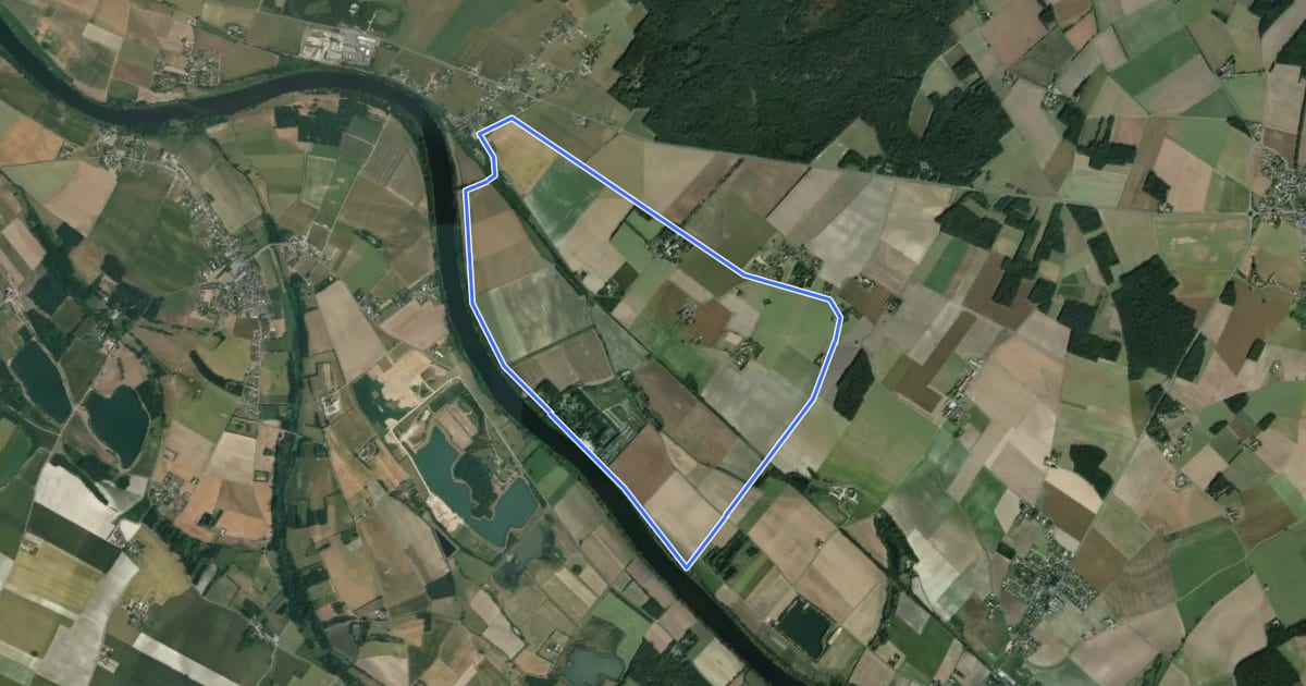 Маршрут Les Berges de la Vienne на спутниковом снимке