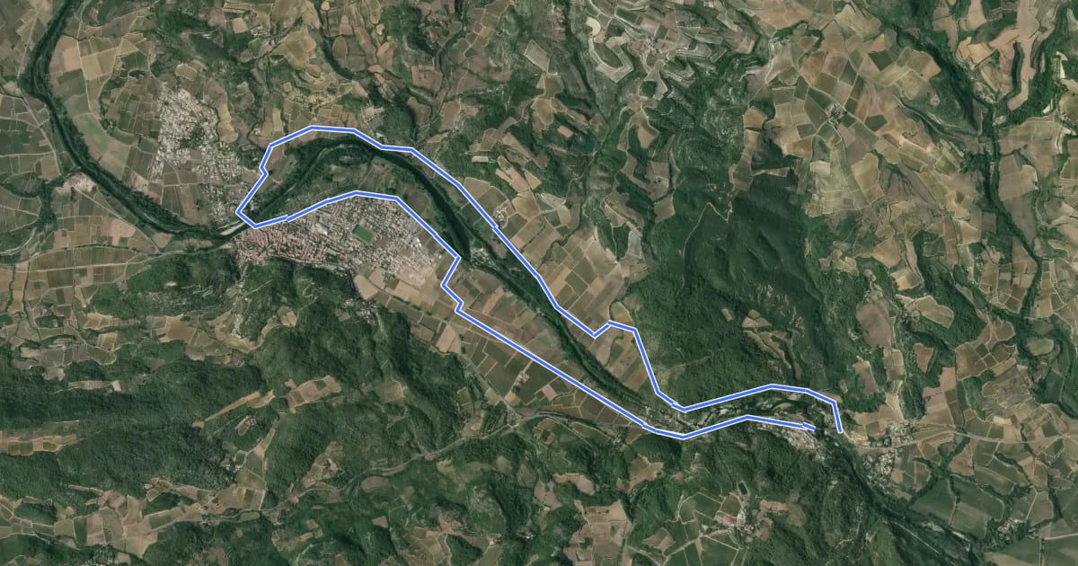 Маршрут Les bords de l'Orb на спутниковом снимке