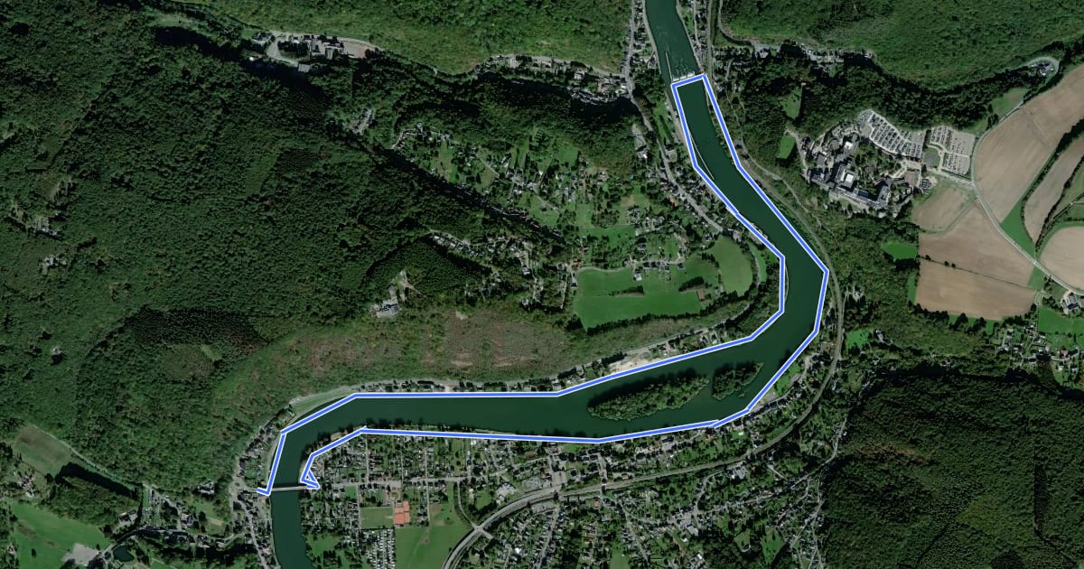 Маршрут Les Bords de Meuse на спутниковом снимке